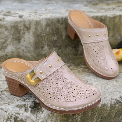 Solemarket | Chunky platform slip-on sandaler med lukket tå til kvinder
