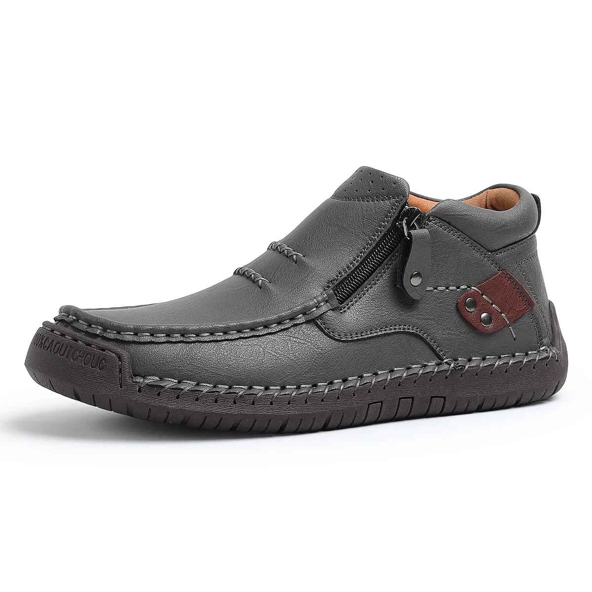Solemarket | Retro-elegante slip-on herrestøvler i læderstil