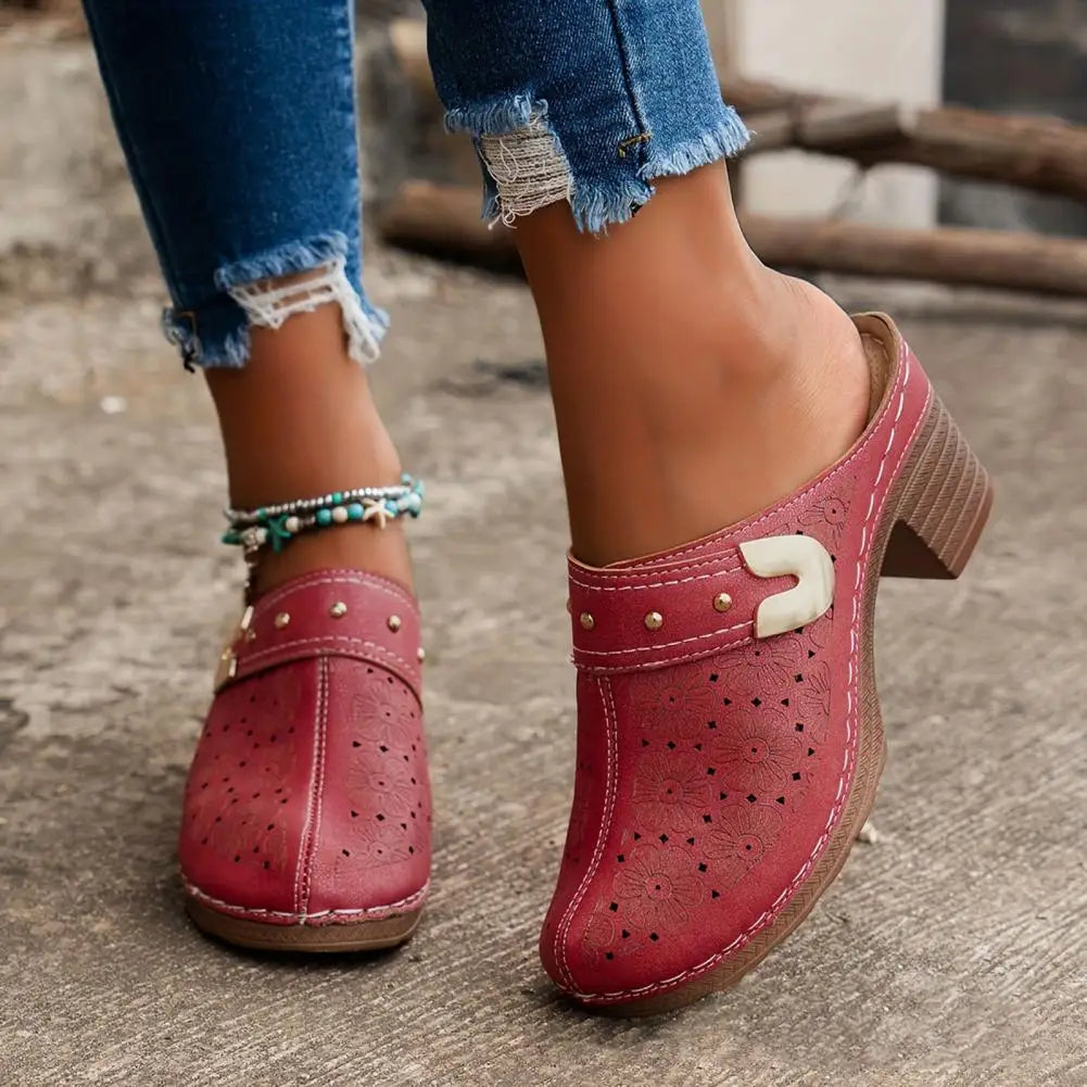Solemarket | Chunky platform slip-on sandaler med lukket tå til kvinder
