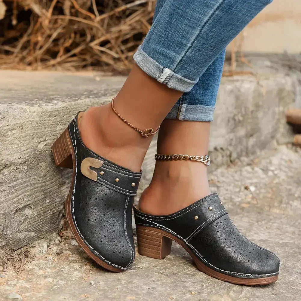 Solemarket | Chunky platform slip-on sandaler med lukket tå til kvinder