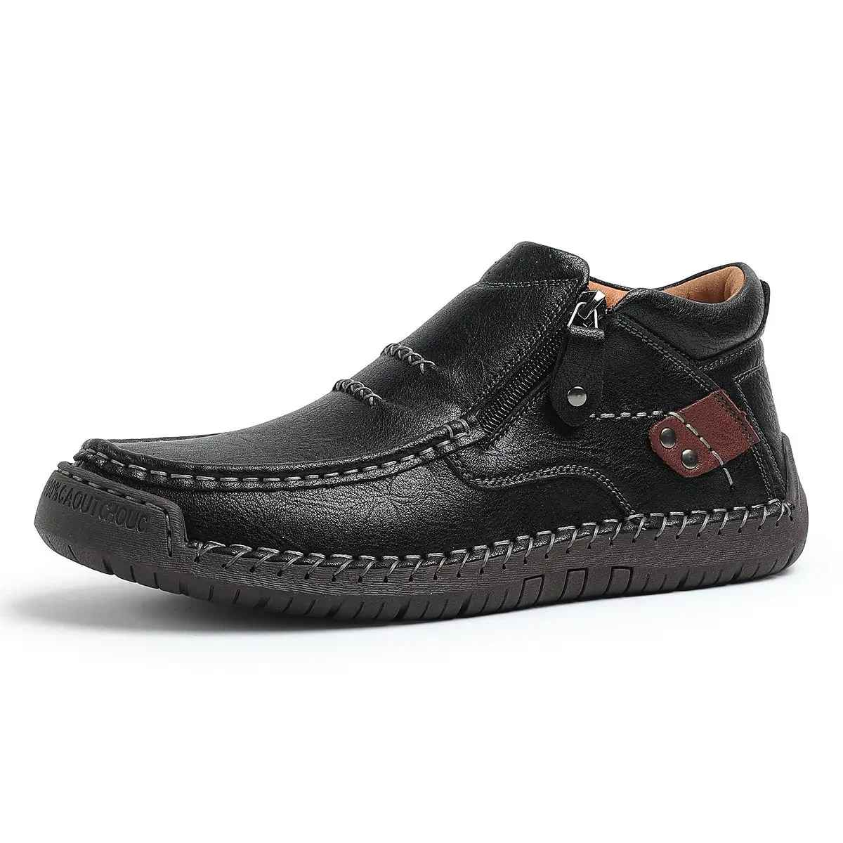 Solemarket | Retro-elegante slip-on herrestøvler i læderstil