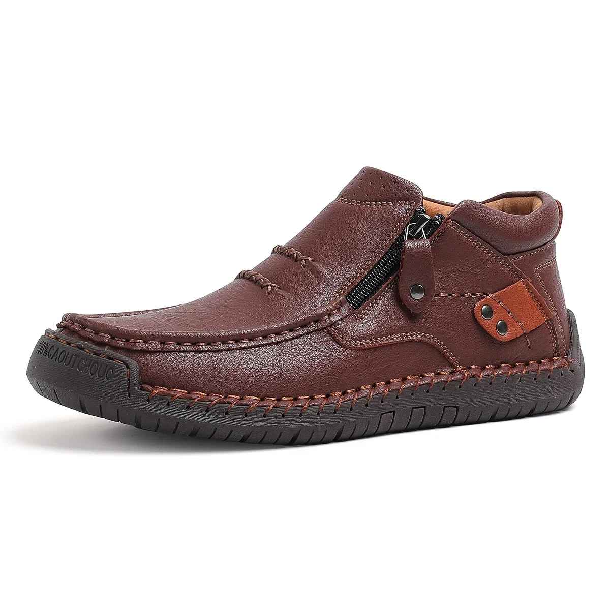 Solemarket | Retro-elegante slip-on herrestøvler i læderstil