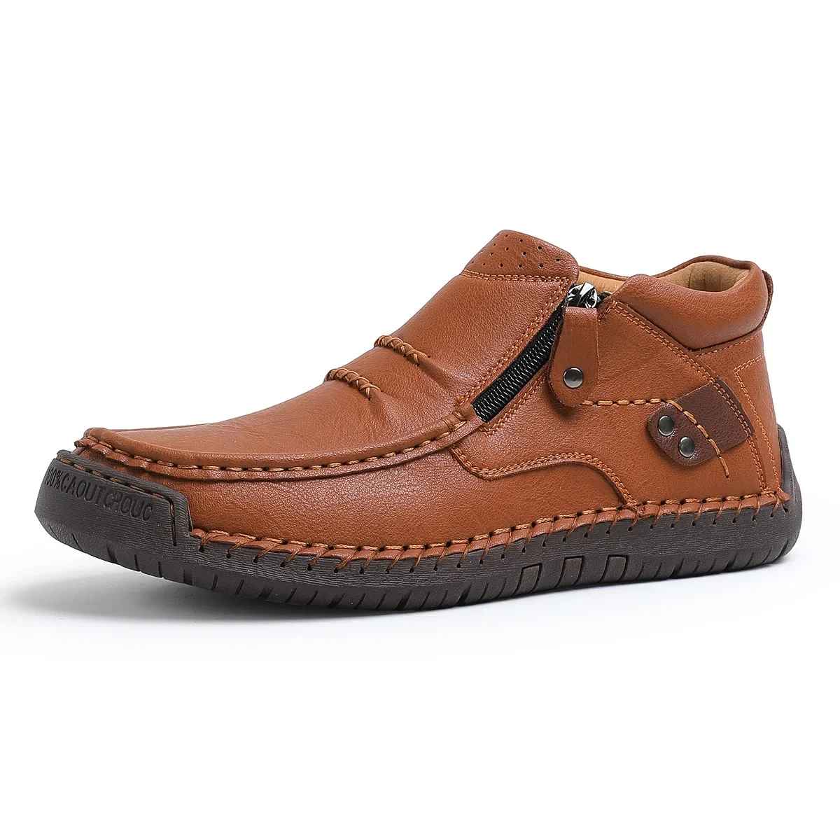 Solemarket | Retro-elegante slip-on herrestøvler i læderstil