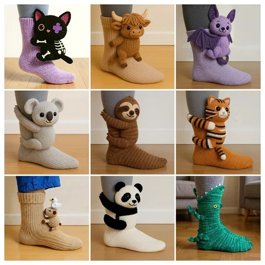 Solemarket | Tobias – Sjove sokker med stribet kat-motiv
