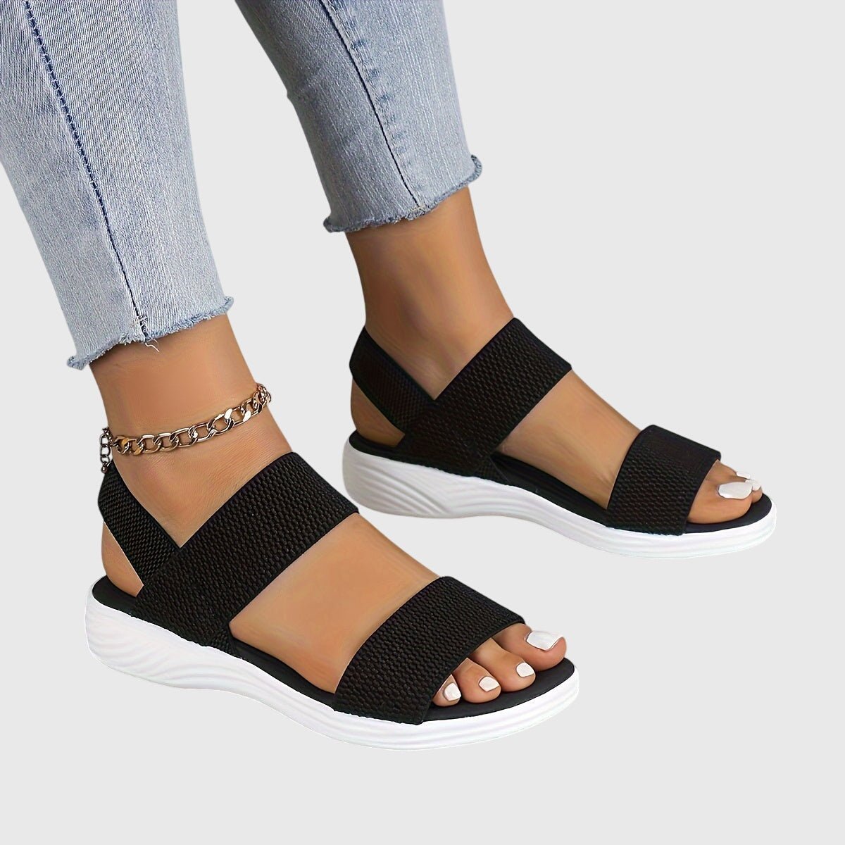 Solemarket | Wanda – Sandaler med dekorativ kæde og metalglans