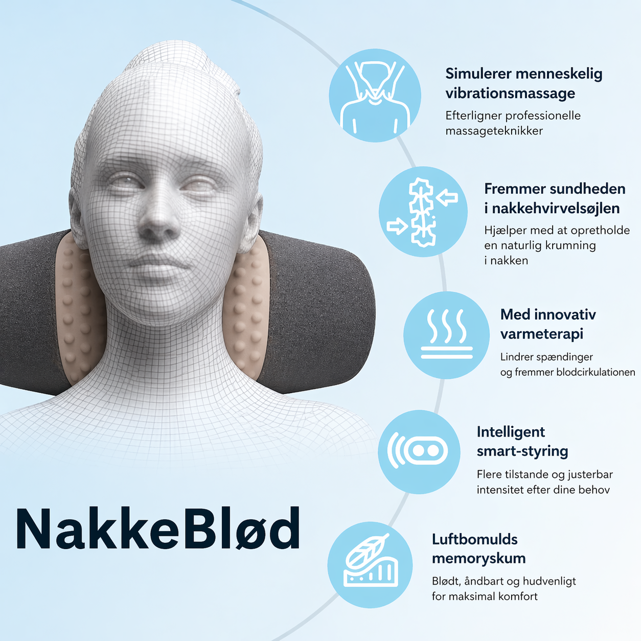 Solemarket | NakkeBlød – Elektrisk pude til afslapning af nakken