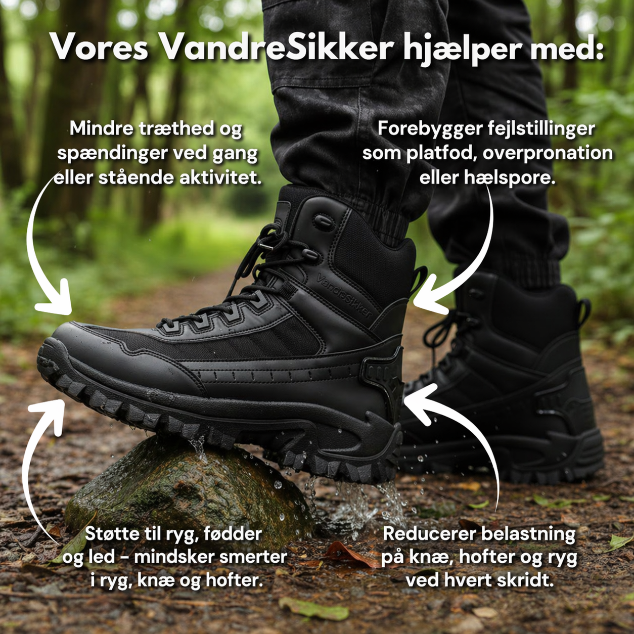 Solemarket | VandreSikker – Vandtækte sko med stabil støtte til vandring