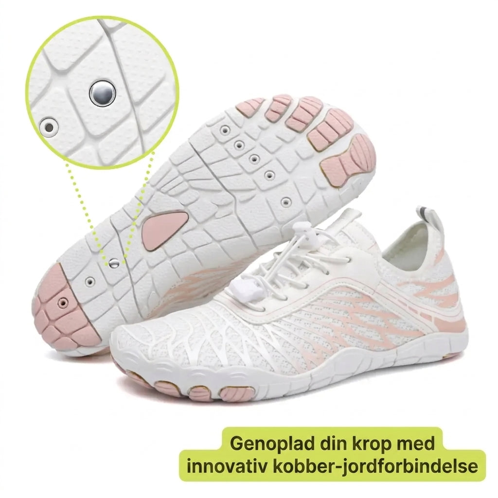 Solemarket | NaturSkridt Grå-Orange – Ergonomiske barfodssko