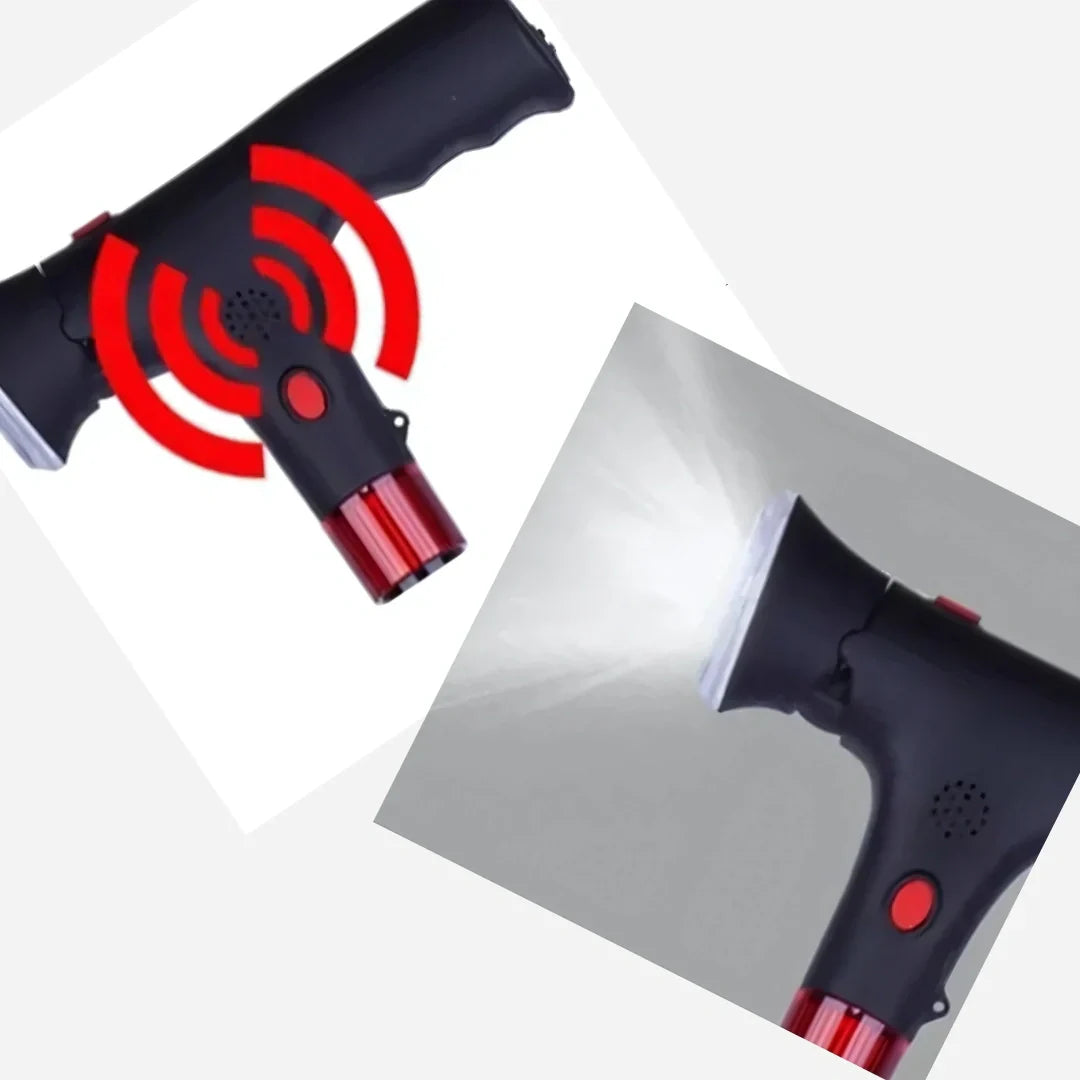 Solemarket | Sammenklappelig gangstok med LED-lys og alarm