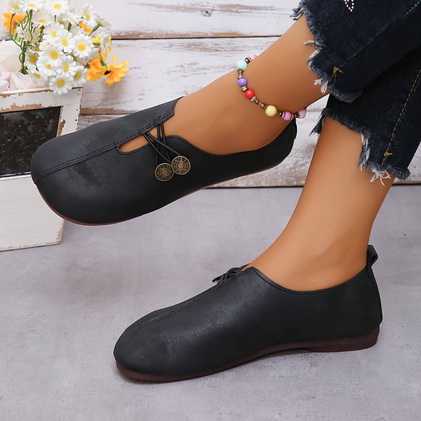 Solemarket | Komfortabel damesko med rund tå og slip-on design