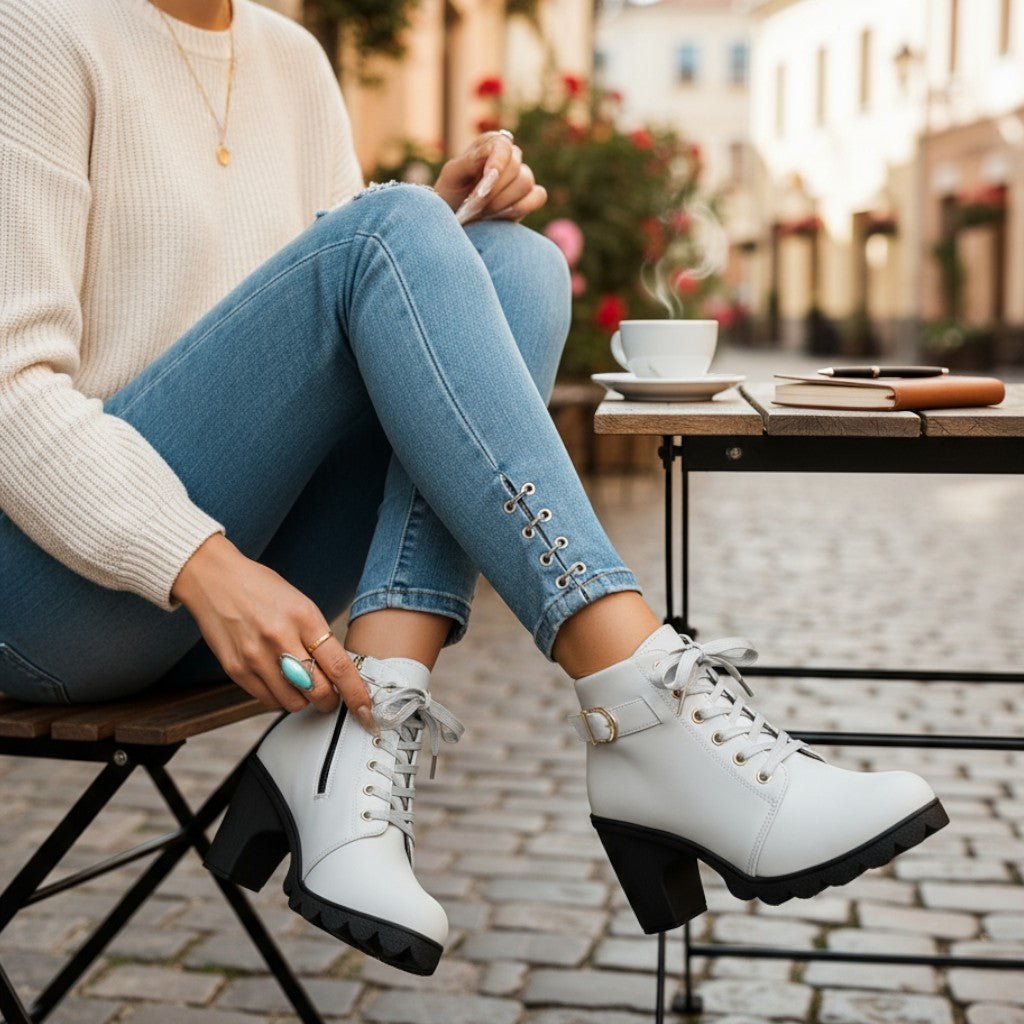 Solemarket | Melina – Elegante ankelstøvler med komfortabel hæl