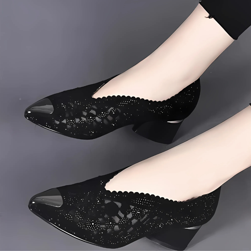 Solemarket | Mesh-hælesko til kvinder med krystal-accenter og glam look