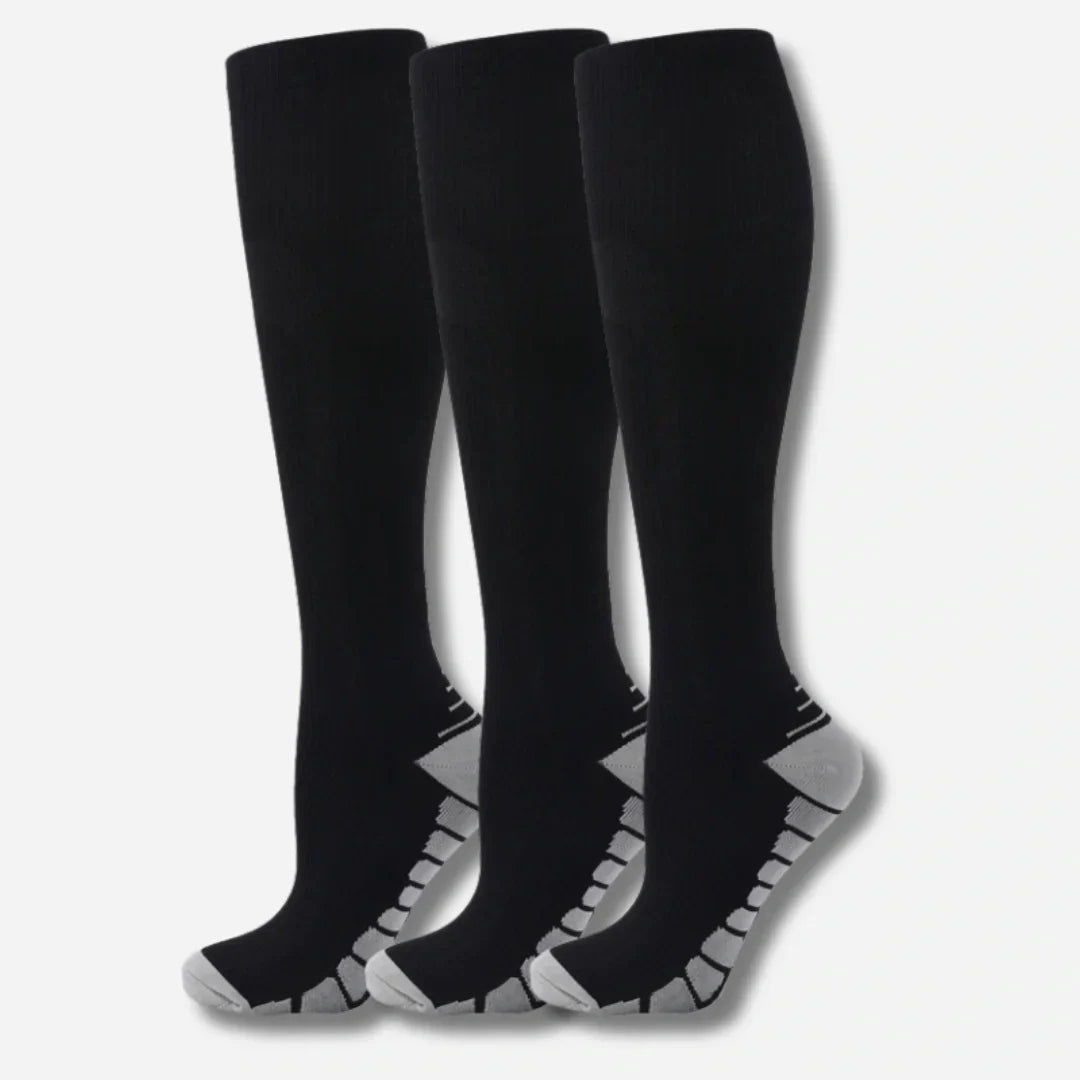 Solemarket | Knæhøje kompressionsstrømper i 3-pak – sporty unisex design