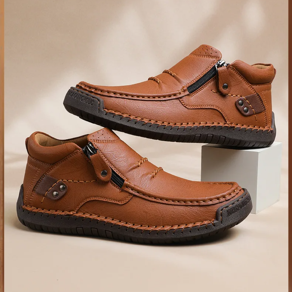 Solemarket | Retro-elegante slip-on herrestøvler i læderstil