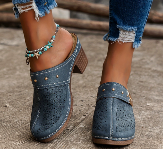 Solemarket | Chunky platform slip-on sandaler med lukket tå til kvinder