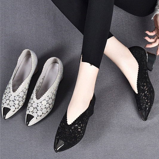 Solemarket | Mesh-hælesko til kvinder med krystal-accenter og glam look