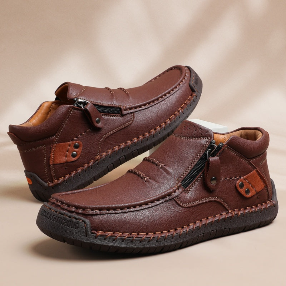 Solemarket | Retro-elegante slip-on herrestøvler i læderstil